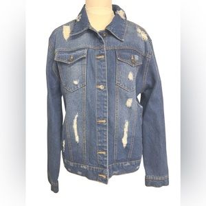 American Blue Premium Denim Jacket Size Extra Large Distressed